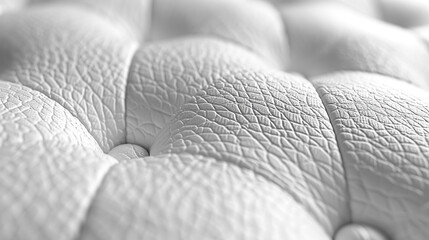 Classic white leather texture with clean stitching lines and soft shadow depth.