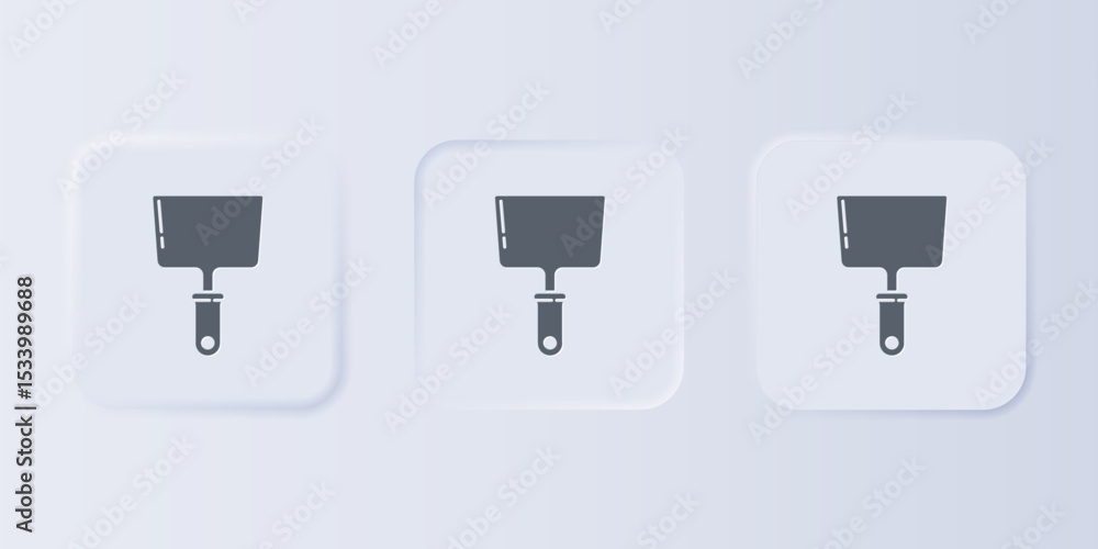 Poster grey putty knife icon isolated on grey background. spatula repair tool. spackling or paint instrumen