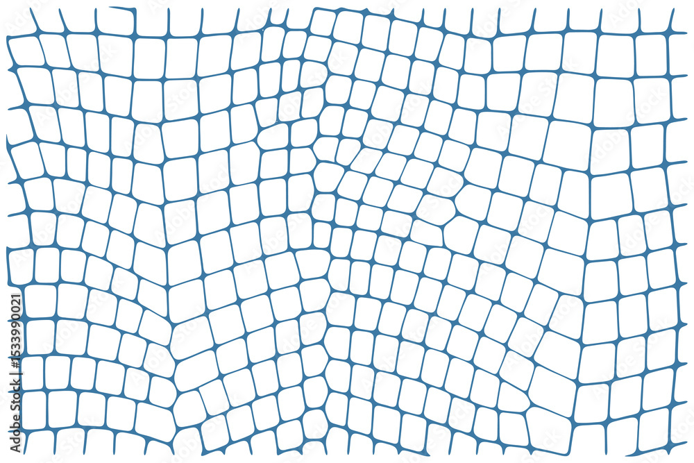 Poster distorted grid vector background with blue lines and white space.