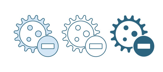 Blue Negative virus icon isolated on white background. Corona virus 2019-nCoV. Bacteria and germs, cell cancer, microbe, fungi. Vector