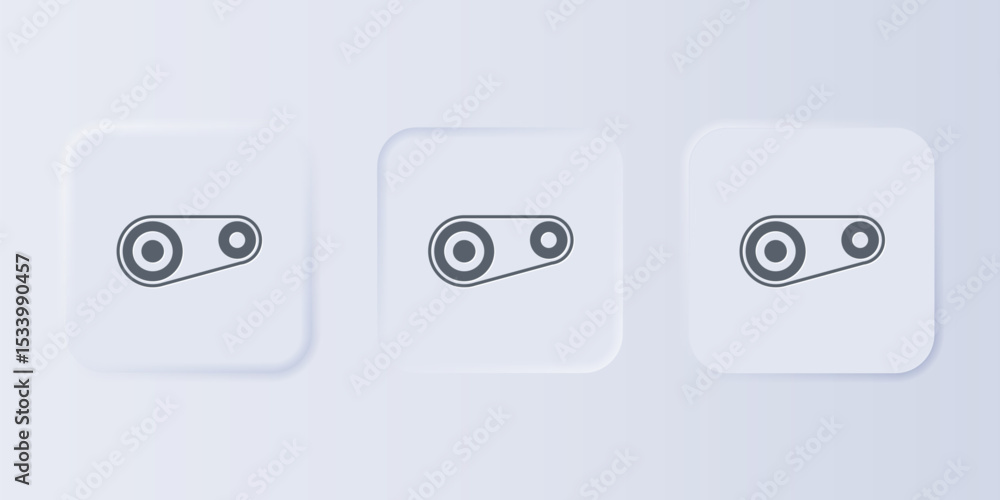 Aufkleber grey timing belt kit icon isolated on grey background. set icons in square buttons. vector