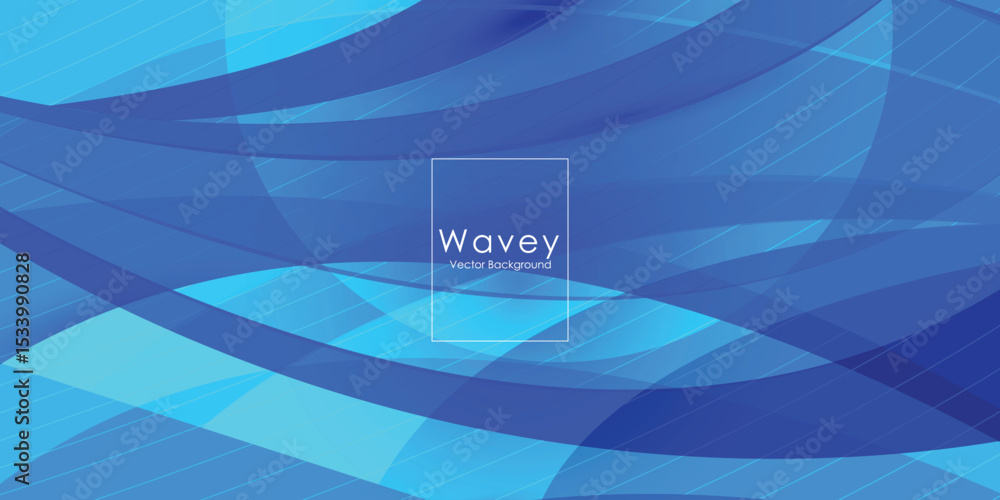 Aufkleber paper layer wave blue abstract background. curves and lines use for banner