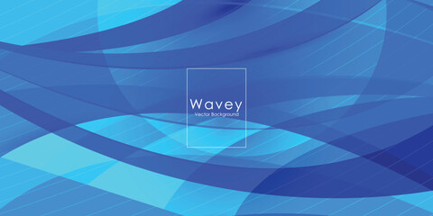 Paper layer wave blue abstract background. Curves and lines use for banner