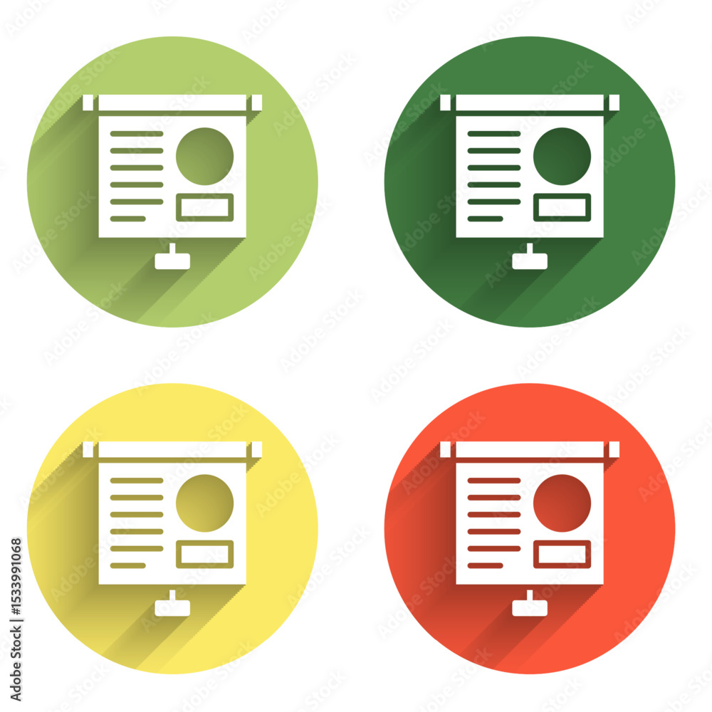 Poster set presentation board with graph, schedule, chart, diagram, infographic, pie graph icon isolated wi