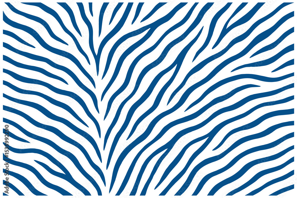 Aufkleber abstract zebra stripe pattern vector background in blue and white.