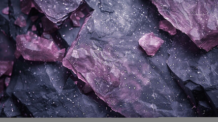 Close-up of raw granite stone surface with natural speckles and mineral veins.