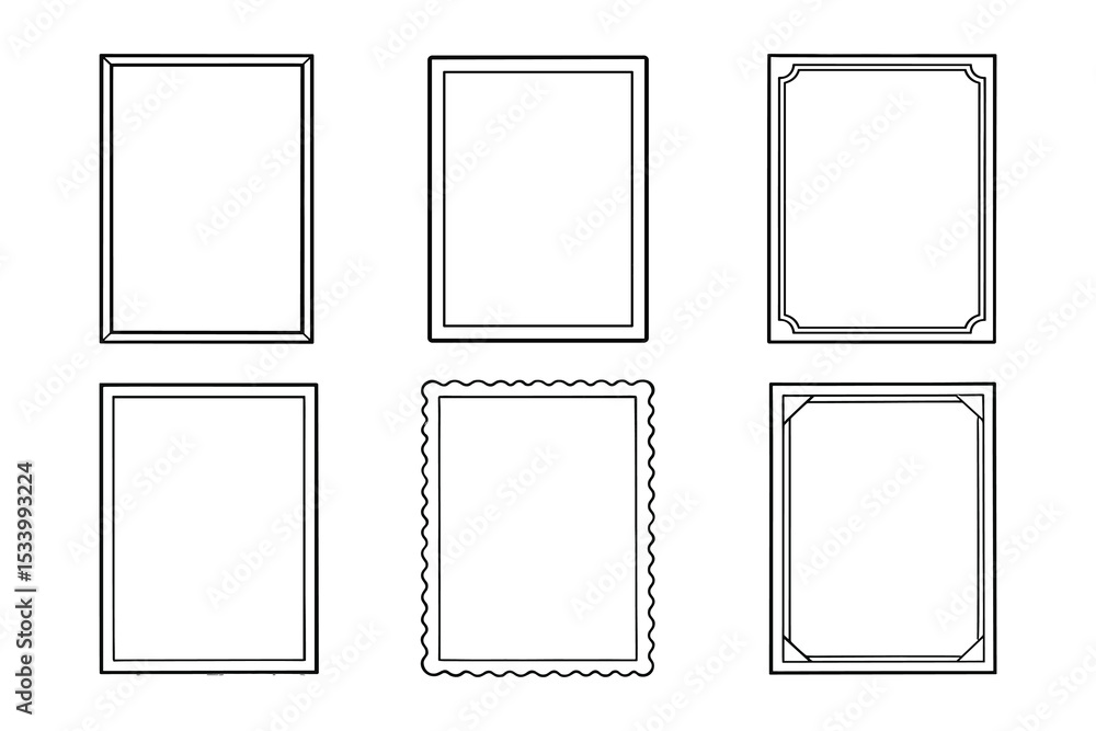 Poster collection of assorted rectangular frame vectors for border design.