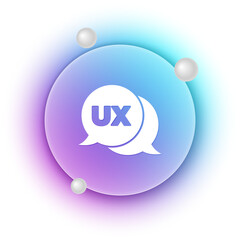 White UI or UX design icon isolated on white background. Blue and purple gradient circle background. Vector