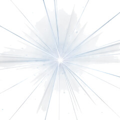 Obraz premium Brilliant white starlight burst emanating from center with multiple ray spokes and subtle lens glare, isolated on transparent background, PNG.