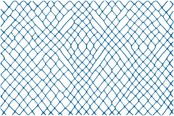 Fototapeta premium Modern fishnet pattern vector illustration in blue and white.
