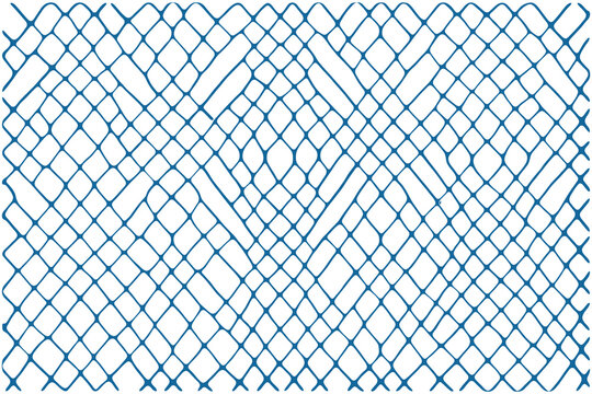 Modern fishnet pattern vector illustration in blue and white.