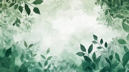 Beautiful Watercolor of leaf frame background 2025