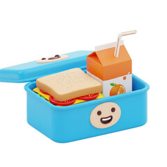 Blue Toy Lunchbox 3d cartoon