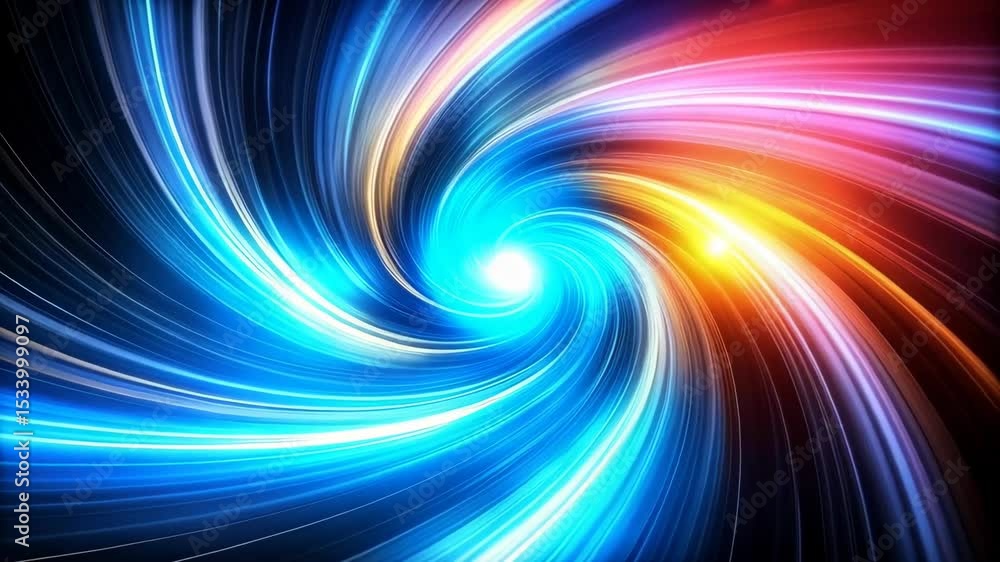 Aufkleber abstract swirling vortex of bright multicolored light trails converging into a luminous core within 