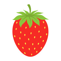 Fresh red strawberry isolated on a white background. Vector illustration.