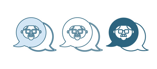 Blue Grandfather icon isolated on white background. Vector