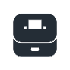 Black Vote box or ballot box with envelope icon isolated on white background. Vector