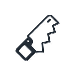 Black Hand saw icon isolated on white background. Vector