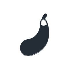 Black Eggplant icon isolated on white background. Vector