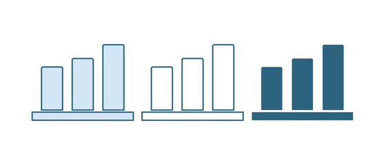 Blue Pie chart infographic icon isolated on white background. Diagram chart sign. Vector