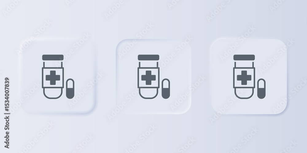 Poster grey antidote icon isolated on grey background. set icons in square buttons. vector