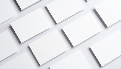 Blank Business Cards Mockup Clean White Design for Branding Presentation