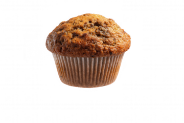 Delicious fresh baked chocolate chip muffin in paper cup on black background Concept of bakery, breakfast, dessert, and sweet treat