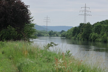 Blick auf den Fluss Saar bei Merzig im Saarland