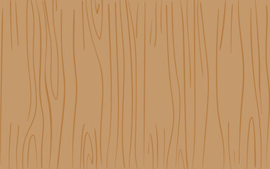 A warm, seamless cartoon wood texture features distinct vertical grain lines in a light brown hue. This flat vector illustration creates an inviting natural background, ideal for digital art, web desi