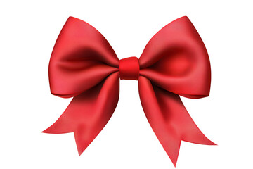 Fototapeta premium Colorful red ribbon bow design isolated on a transparent background suitable for festive decorations and creative projects