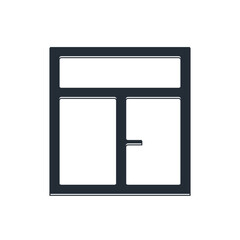 Black Window in the room icon isolated on white background. Vector