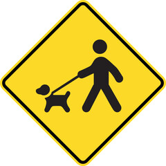 Dog Walk Sign. Dog Walking Areas in Parks and Public Spaces. Pet-Friendly Environments for Community Use.
