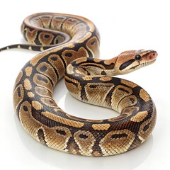 Fototapeta premium Boa Constrictor – Coiled Muscular Snake with Patterned Scales on White Background