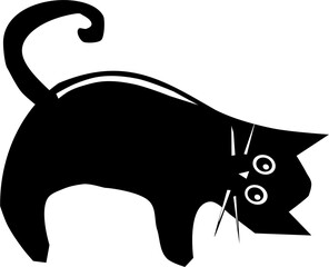 Czarnobiały kot – ilustracja wektorowa