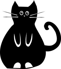 Czarnobiały kot – ilustracja wektorowa © Laura