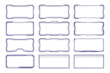 Obraz premium Set of modern HUD interface vector frames for technology display panels.