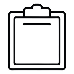 Simple Clipboard Outline Vector Icon for Apps and Web