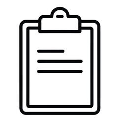 Clipboard Outline Vector Icon for UI and Apps