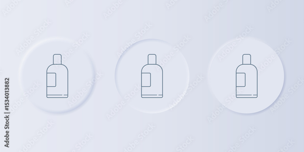 Aufkleber grey bottle of shampoo icon isolated on grey background. set icons in square buttons. vector