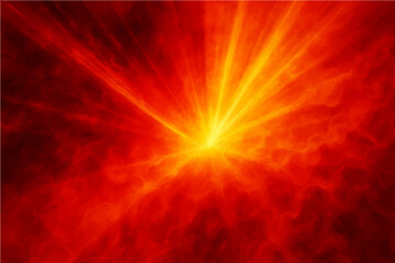 Abstract red yellow with light rays and a hint of smoke texture.