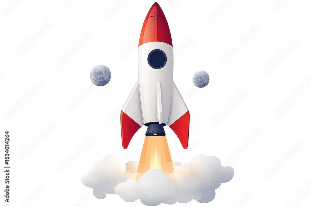 Poster rocket launch concept representing the future of space exploration and business innovation in a dyna