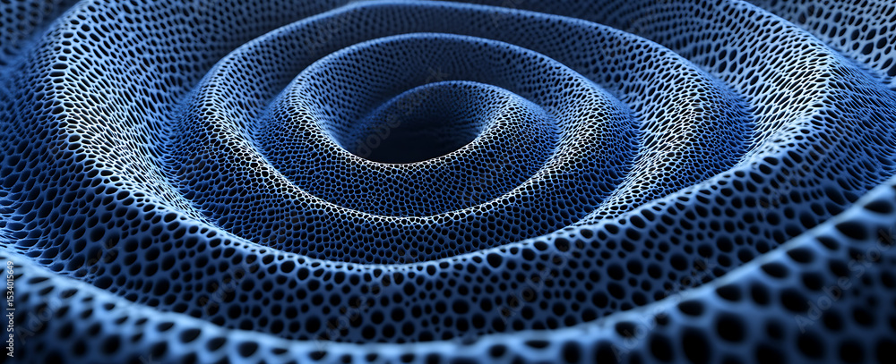Poster 3d render of a dark blue abstract background with a hexagon pattern.