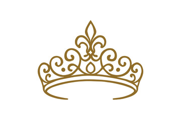 Ornate crown vector design royalty symbol graphic elegant tiara.
