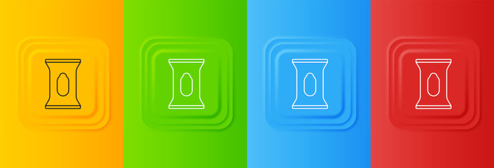 White Wet wipe pack icon isolated on colorful background. Set icons in square buttons. Vector