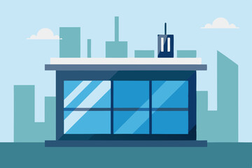 Obraz premium Modern urban office building architecture icon set