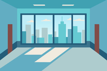 Modern urban architecture skyline: city business buildings illustration