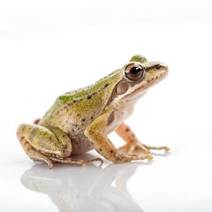 Fototapeta premium Pygmy Frog – Tiny Delicate Amphibian Isolated on Pure White Background
