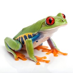Red-Eyed Tree Frog – Full View Isolated on White Background