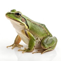 Fototapeta premium Green Frog – Full View Isolated on Pure White Background