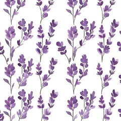 Delicate lavender floral pattern on a white background.